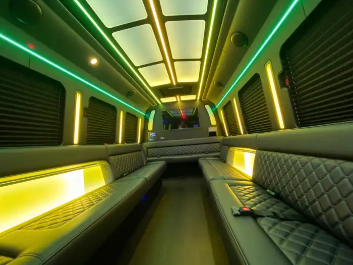 40 passenger party bus interior